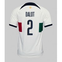 Camiseta Portugal Diogo Dalot #2 Visitante Equipación Mundial 2022 manga corta